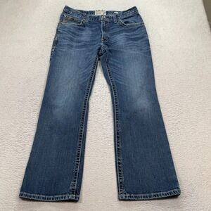 Ariat M4 Adkins Jeans Men's Size 34X32 (Fits 34X30) Relaxed Embroidered